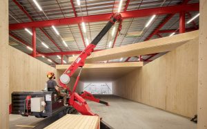 Kielsteg Montage Holztunnel CLT-Wand